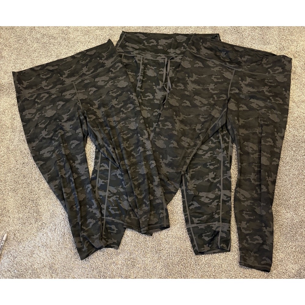 3 LOT Fabletics POWERHOLD High Waist Pull-On Camo 2 Leggings 1 Jogger Womens 3X